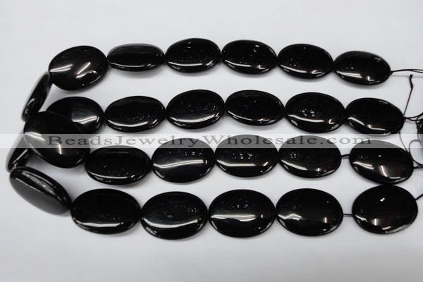 CON37 15.5 inches 22*30mm oval black onyx gemstone beads