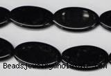 CON38 15.5 inches 14*24mm oval black onyx gemstone beads