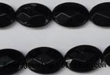 CON65 15.5 inches 13*18mm faceted oval black onyx gemstone beads