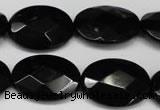 CON67 15.5 inches 18*25mm faceted oval black onyx gemstone beads