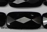 CON93 15.5 inches 20*40mm faceted rectangle black onyx gemstone beads