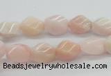 COP06 15.5 inches 9*12mm twisted rice natural pink opal beads wholesale