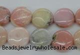 COP08 15.5 inches 16mm flat round natural pink opal beads wholesale