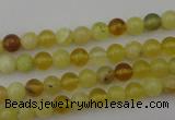 COP1200 15.5 inches 4mm round yellow opal gemstone beads