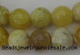 COP1205 15.5 inches 14mm round yellow opal gemstone beads