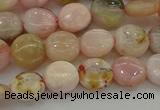 COP1293 15.5 inches 8mm flat round natural pink opal beads