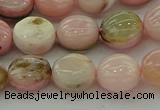 COP1294 15.5 inches 10mm flat round natural pink opal beads