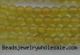 COP1300 15.5 inches 4mm round natural yellow opal gemstone beads