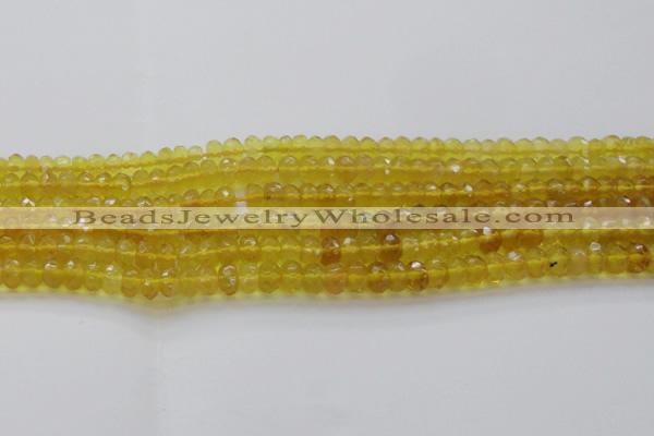 COP1310 15.5 inches 4*6mm faceted rondelle yellow opal gemstone beads