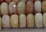 COP1324 15.5 inches 7*12mm faceted rondelle natural pink opal beads