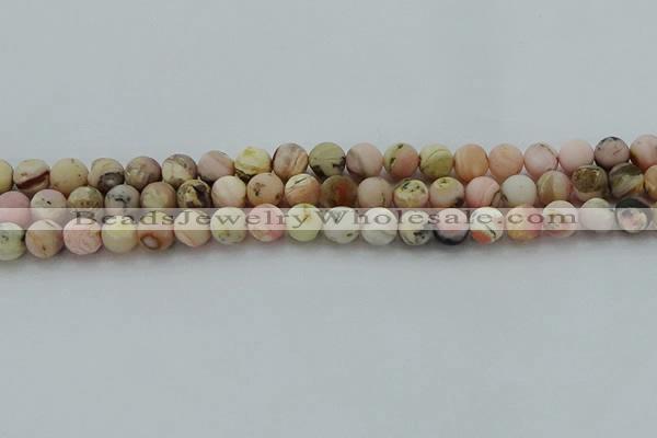 COP1332 15.5 inches 8mm round matte natural pink opal gemstone beads