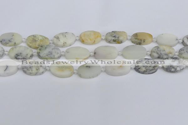 COP1433 15.5 inches 15*20mm oval white opal gemstone beads