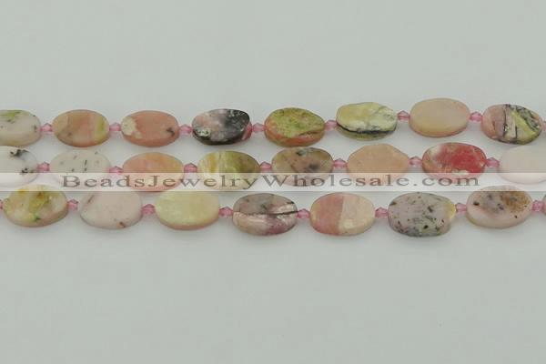 COP1436 15.5 inches 10*16mm oval natural pink opal gemstone beads