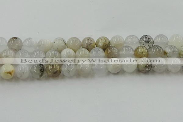 COP1454 15.5 inches 12mm round grey opal gemstone beads