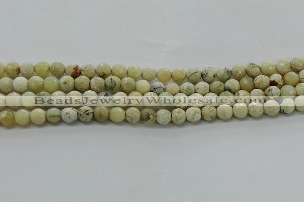 COP1471 15.5 inches 6mm faceted round African opal gemstone beads