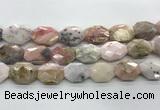 COP1496 18*25mm - 20*28mm faceted octagonal natural pink opal beads