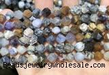 COP1516 15.5 inches 6mm faceted nuggets amethyst sage opal beads