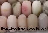 COP1548 15.5 inches 6*10mm rondelle matte natural pink opal beads