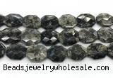 COP1551 25*30mm - 27*32mm faceted octagonal grey opal beads