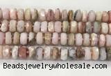 COP1553 15.5 inches 6*12mm - 8*13mm faceted tyre natural pink opal beads