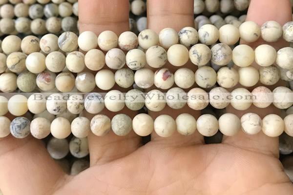 COP1561 15.5 inches 6mm round matte African opal beads