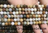 COP1566 15.5 inches 4mm round yellow moss opal beads wholesale