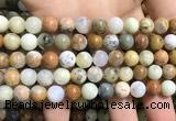 COP1568 15.5 inches 8mm round yellow moss opal beads wholesale