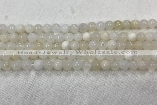 COP1588 15.5 inches 6mm round white opal gemstone beads