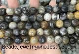 COP1612 15.5 inches 12mm faceted round moss opal beads