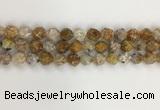 COP1677 15.5 inches 10mm faceted nuggets yellow opal gemstone beads