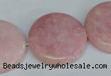 COP168 15.5 inches 30mm flat round pink opal gemstone beads