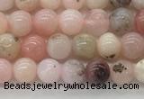 COP1701 15.5 inches 4mm round natural pink opal gemstone beads