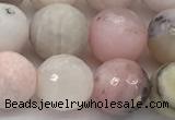 COP1713 15.5 inches 10mm faceted round natural pink opal beads