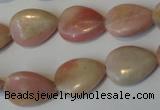 COP173 15.5 inches 13*18mm flat teardrop pink opal gemstone beads