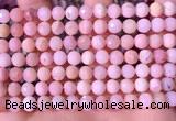 COP1742 15.5 inches 6mm faceted round natural pink opal beads