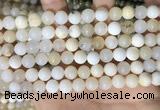 COP1754 15.5 inches 8mm round natural white opal gemstone beads