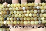 COP1767 15.5 inches 8mm round matte yellow opal beads wholesale