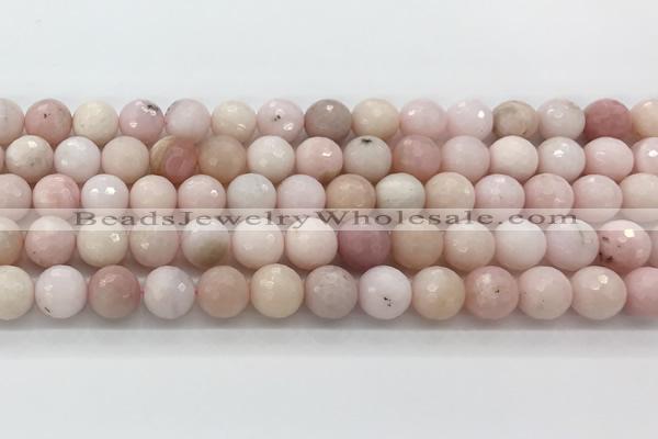 COP1850 15.5 inches 10mm faceted round pink opal gemstone beads wholesale