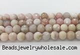 COP1851 15.5 inches 12mm faceted round pink opal gemstone beads wholesale