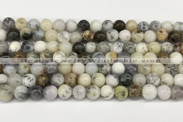 COP1856 15 inches 6mm round white opal beads