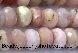 COP1875 15 inches 5*7mm faceted rondelle pink opal beads