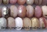 COP1876 15 inches 5*8mm faceted rondelle pink opal beads