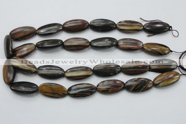 COP234 15.5 inches 15*30mm oval natural brown opal gemstone beads