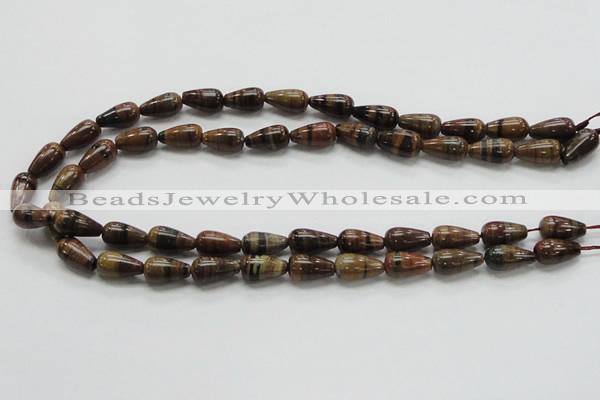 COP237 15.5 inches 8*16mm teardrop natural brown opal gemstone beads