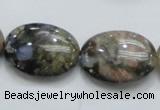 COP255 15.5 inches 18*25mm oval natural grey opal gemstone beads