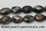 COP273 15.5 inches 10*14mm faceted oval natural grey opal gemstone beads