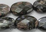 COP274 15.5 inches 20*30mm faceted oval natural grey opal gemstone beads