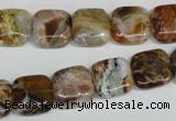 COP321 15.5 inches 12*12mm square brandy opal gemstone beads wholesale