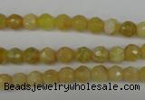 COP334 15.5 inches 6mm faceted round yellow opal gemstone beads