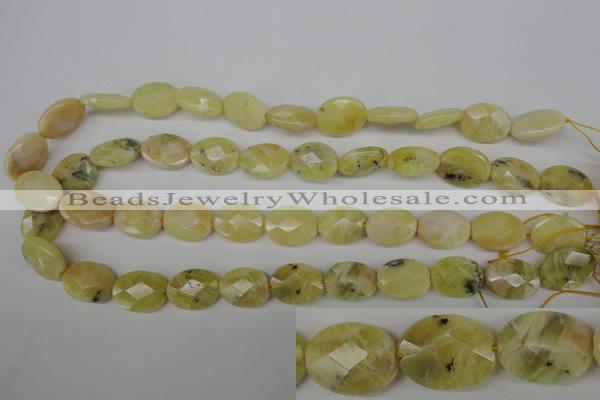 COP343 15.5 inches 13*18mm faceted oval yellow opal gemstone beads